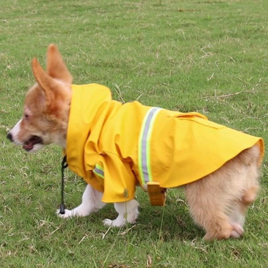 Animal Yellow Waterproof Dog Coat with 45cm Back Length