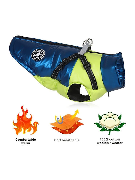 Animal Blue Waterproof Dog Coat with 35cm Back Length