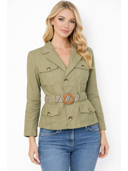 Morena Spain Women's Khaki Blazer SL-28245NV-26JA-KHAKI