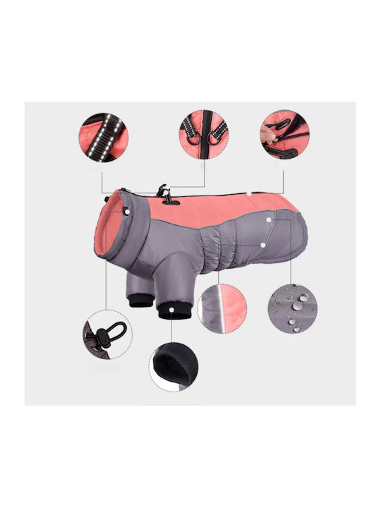 Animal Hundemantel Wasserdicht Rosa mit Rückenlänge 51 cm.