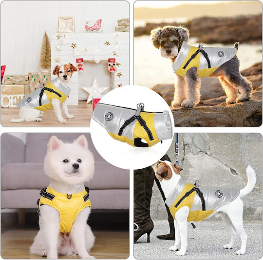 Animal Yellow Waterproof Dog Coat with 45cm Back Length