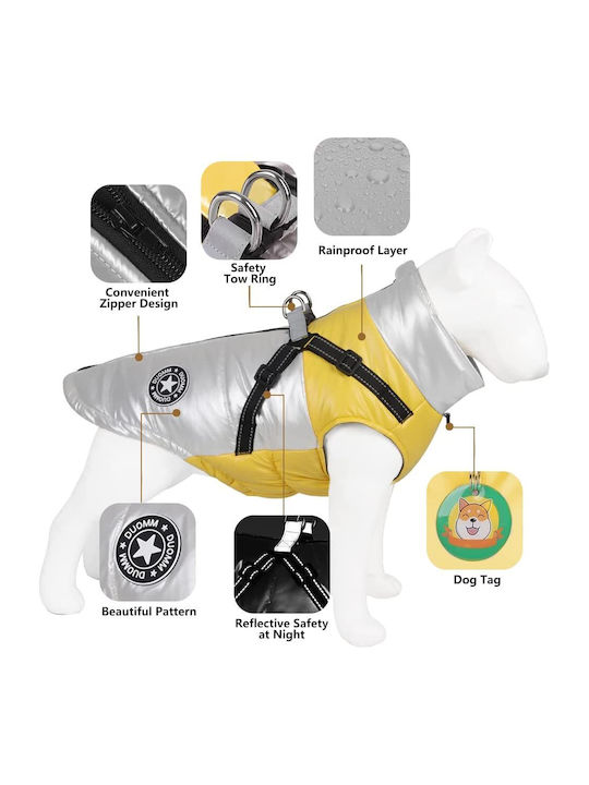 Animal Yellow Waterproof Dog Coat with 35cm Back Length