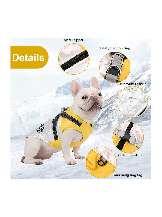 Animal Yellow Waterproof Dog Coat with 35cm Back Length