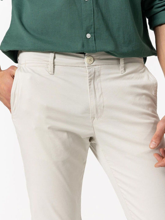 Pantaloni Bărbați Chino Slim Fit Gri Ice