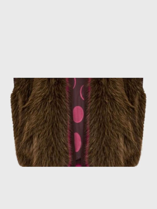 Sleeveless Short Women's Fur Brown