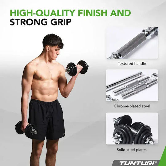 Tunturi Dumbbell Set with Bar Total Weight 20kg
