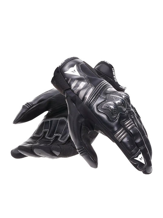 Reacto Carbon Short Καλοκαιρινά Ανδρικά Γάντια Μηχανής Δερμάτινα Black/Anthracite