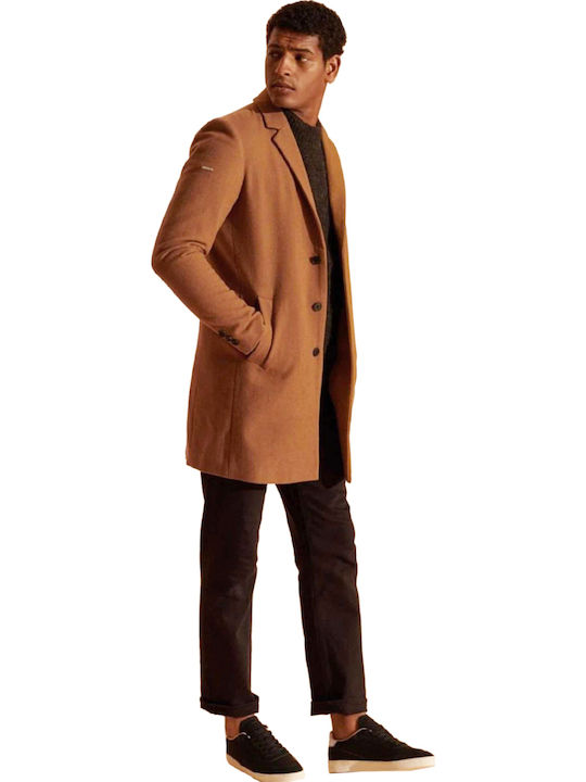 Foundation Crombie Men's Coat Brown