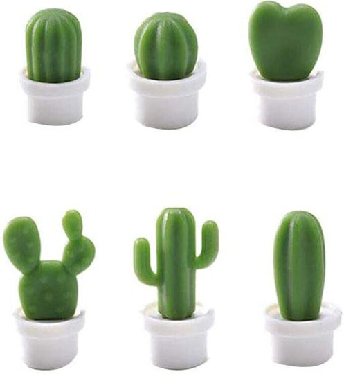 Set 6 Kühlschrankmagnete Alista Home Kaktus In Topf Modell Mit Abs Magnet Grün Weiß