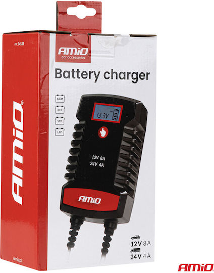 AMiO Φορτιστής Μπαταρίας Αυτοκινήτου 12/24V