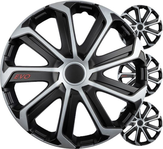 Auto Gs Σετ Τάσια Αυτοκινήτου Evo 4τμχ 14" Μαύρο/Ασημί