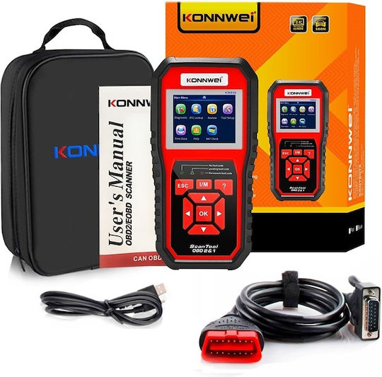 Konnwei Instrument de diagnosticare auto Digital OBD 2 cu Cablu Compatibil cu Android