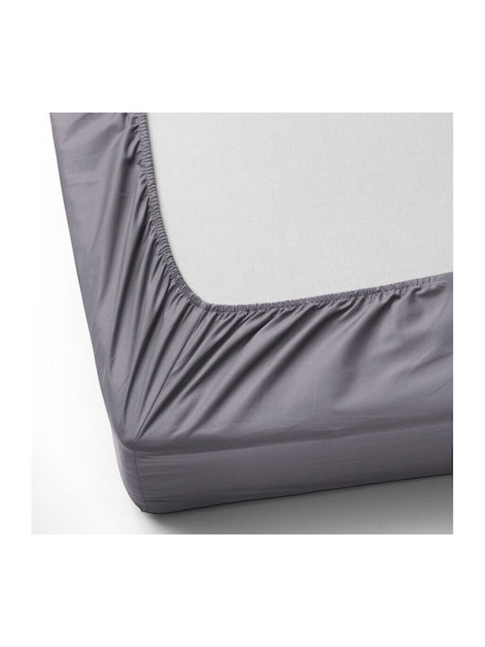 First Choice Set Cearceafuri De Pat Cu 2 Fețe De Pernă King Size Cu Hugger Din Cauciuc 200x200cm Gri 3 Buc