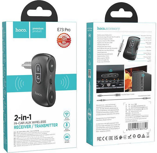 Car Transmitter Bluetooth Hoco Jack 3,5mm E73 Pro Black