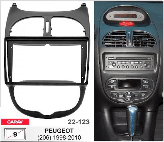 CARAV Industries Inc. Πρόσοψη 2 Din για Peugeot 206 1998-2010