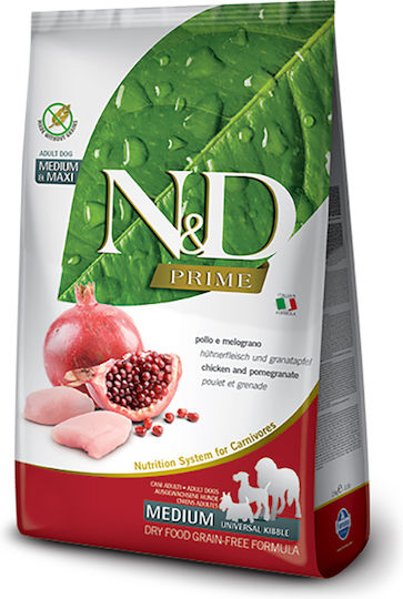 Farmina N&D Grain Free Adult Medium 12kg Dry Food Grain-Free for Adult Medium Breed Dogs with Chicken and Pomegranate
