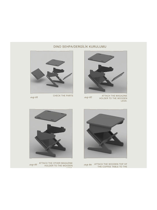 Square Side Table Dino Natural M40xP40xH40cm