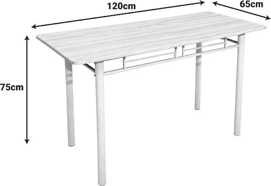 Pakketo Esszimmermöbel-Set Mit 4 Stücken Roza Mit 65x120cm Tisch
