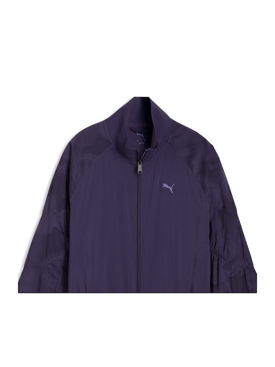 Woven Women's Jacket for Winter Purple