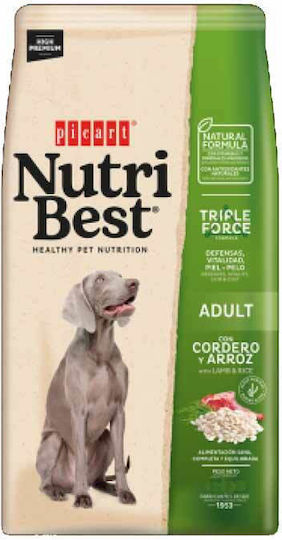 Picart NutriBest Premium Adult 15kg Dry Food for Adult Dogs with Rice and Lamb