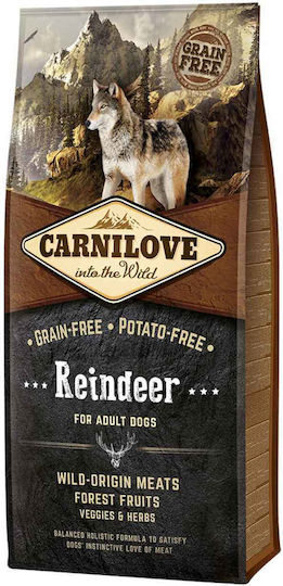 Carnilove Reindeer Adult 12kg Dry Food Grain-Free for Adult Dogs with Reindeer