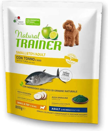 Natural Trainer 0.8kg Dry Food for Adult Small Breed Dogs with Tuna and Rice