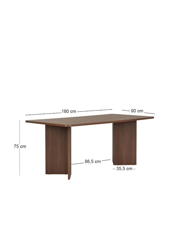 Linza Esszimmer- und Küchentisch Holzschatten Walnuss 180x90x75cm