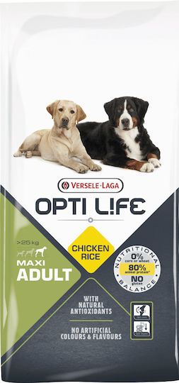 Versele Laga Opti Life Adult Maxi 12.5kg Dry Food Grain-Free & Gluten-Free for Adult Large Breed Dogs with Chicken and Rice