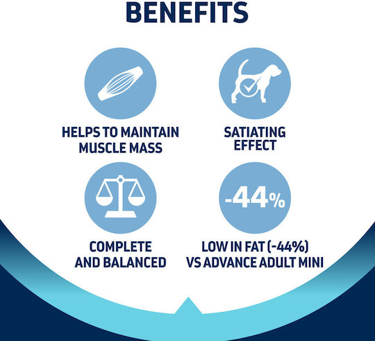 Affinity Advance Light Mini 3kg Ξηρά Τροφή Διαίτης για Ενήλικους Σκύλους Μικρόσωμων Φυλών με Κοτόπουλο και Ρύζι
