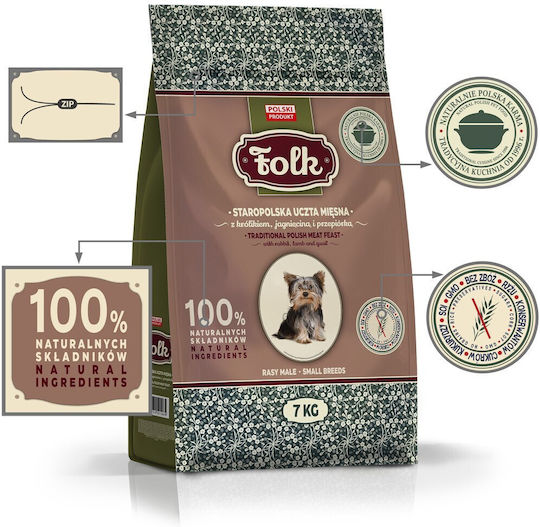 Dog Food 7kg Hrană Uscată pentru Câini de Rase Mici cu Carne, Iepure, Urechiat, Miel și Prepeliță