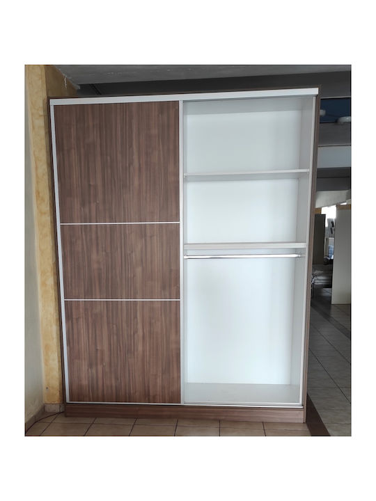 Doppeltür Kleiderschrank Schieben Walnuss 200x65x250cm