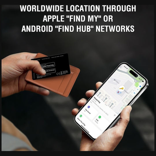 4Smarts SkyTag Card Duos Apple Find My & Google Find Hub Μαύρο
