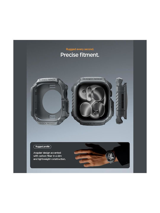 Spigen Rugged Armor 2 Θήκη Σιλικόνης σε Γκρι χρώμα για Apple Watch 11 46mm