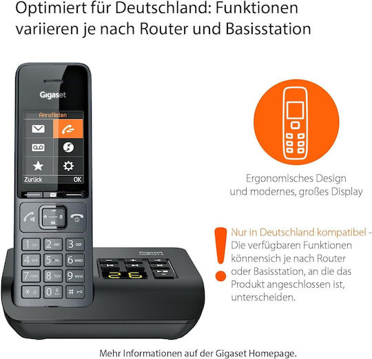 Gigaset Comfort 520A Schnurlostelefon Duo mit Griechischem Menü Schwarz
