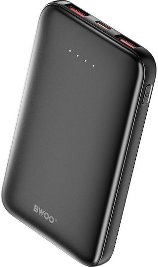 BWOO P72 Външна батерия 5000mAh 22.5W с 2 USB-A порта и USB-C порт с Power Delivery / Quick Charge Черна
