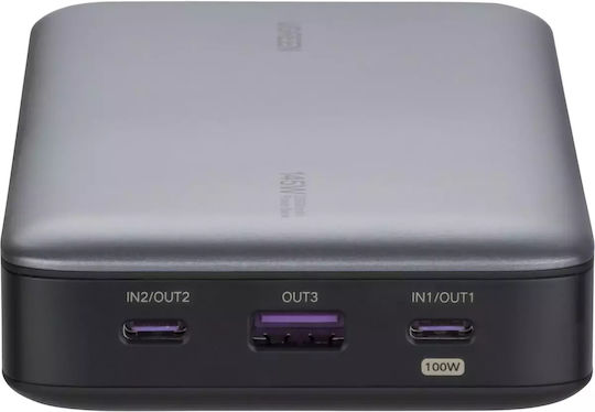Ugreen PB205 Power Bank 25000mAh 145W με Θύρα USB-A και 2 Θύρες USB-C Power Delivery / Quick Charge 3.0 Γκρι