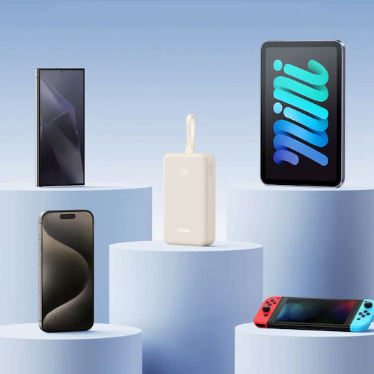 Ugreen PB505 Power Bank 20000mAh 22.5W με Θύρα USB-A και Θύρα USB-C Power Delivery / Quick Charge 3.0 Λευκό