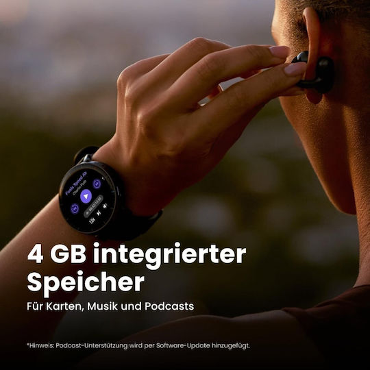Amazfit Active Max 49mm Αδιάβροχο Smartwatch με Παλμογράφο (Μαύρο)