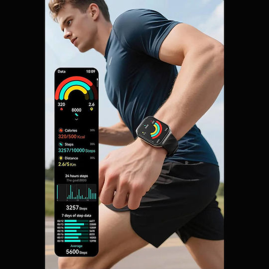 Microwear MT66 Smartwatch with Heart Rate Monitor Black