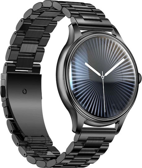 Colmi L28 Smartwatch (Black + Black Steel Strap)
