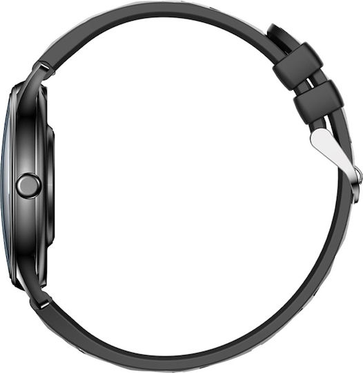 Colmi L28 Smartwatch (Black Silicone + Black Leather Strap)