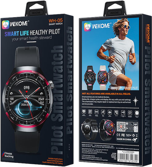 WK WH-05 Smartwatch με Παλμογράφο (Μαύρο)