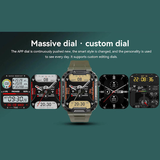 Mk66 1.85 Inch Color Screen Smart Watch Support Heart Rate Monitoring Blood Pressure Monitoring Yellow