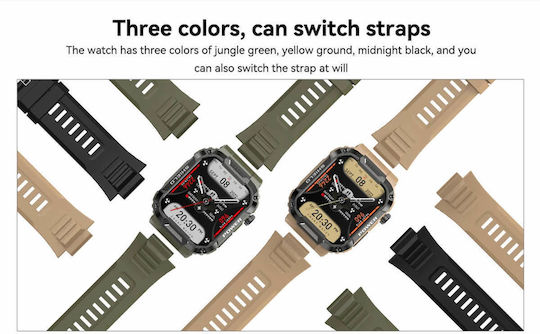 Mk66 1.85 Inch Color Screen Smart Watch Support Heart Rate Monitoring Blood Pressure Monitoring Yellow