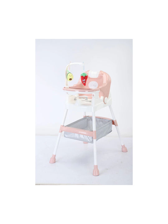 Alista Home Scaun Înalt De Masă Bebe Pliabil Roz