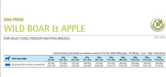 Farmina N&D Grain Free Medium 12kg Trockenfutter ohne Getreide für erwachsene Hunde mittlerer Rassen mit Schweinefleisch