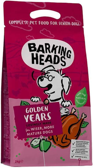 Barking Heads Golden Years 12kg Trockenfutter ohne Getreide für ältere Hunde mit Huhn und Brauner Reis