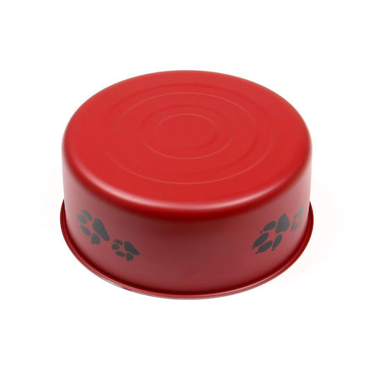 Edelstahl Schalen Futter & Wasser für Hund & Katze 2x 1.6lt 18cm in Rot Farbe