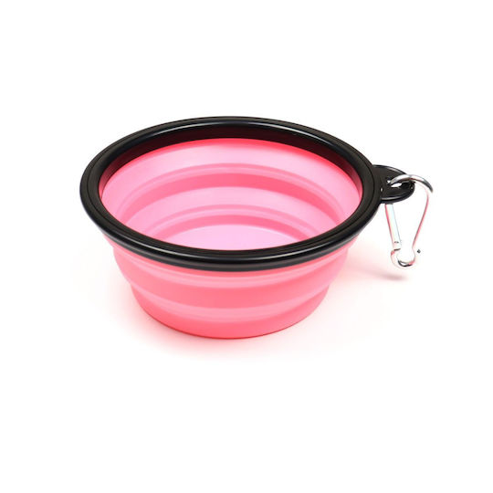 Animal Bowl Silicone Water for Dog & Cat 350ml in Red Color