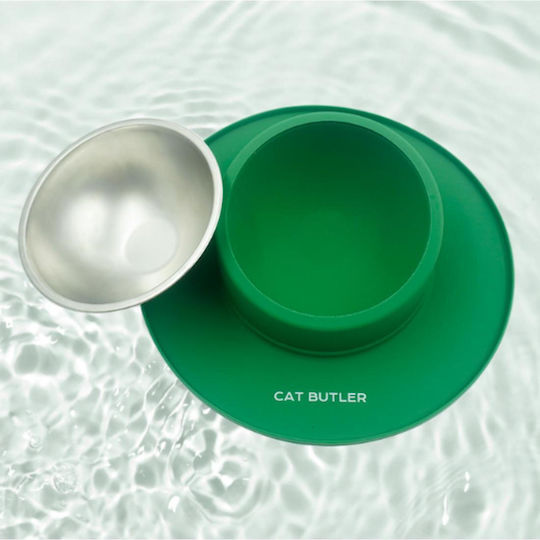 Animal Pet Stainless Steel Bowl Food for Dog & Cat 280ml in Green Color